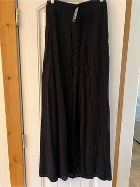 Express Women's Black Button-Front Maxi Skirt